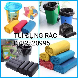 3 cuộn túi đựng rác đen, túi rác màu tự phân hủy
