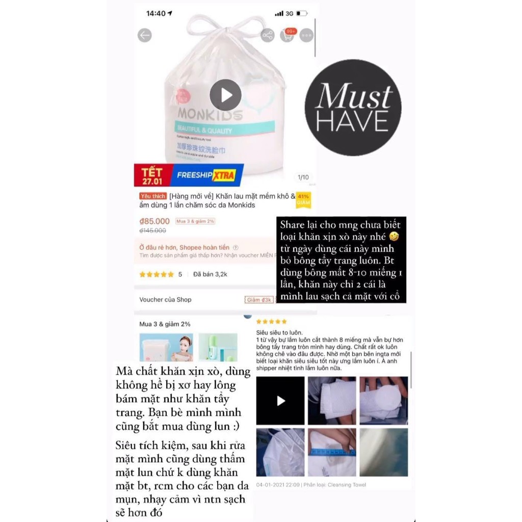 [Hàng có sẵn] Khăn lau mặt mềm khô, khăn lau mặt chăm sóc da mặt cực tốt Monkids ( chính hãng ) | BigBuy360 - bigbuy360.vn