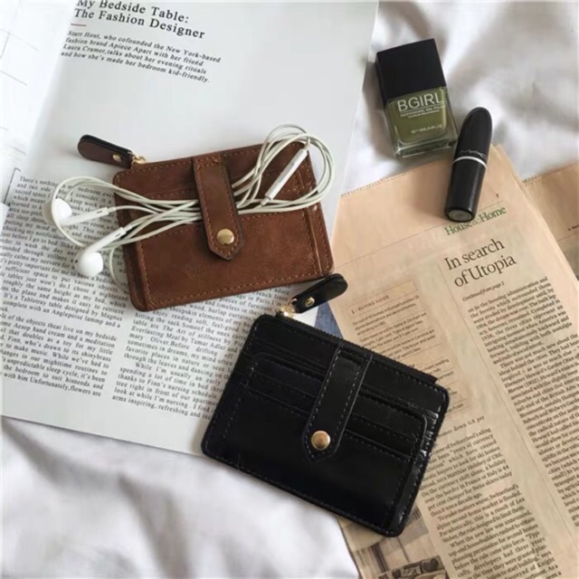 ví da mini đựng thẻ tiền vintage nam nữ đều dùng được | BigBuy360 - bigbuy360.vn