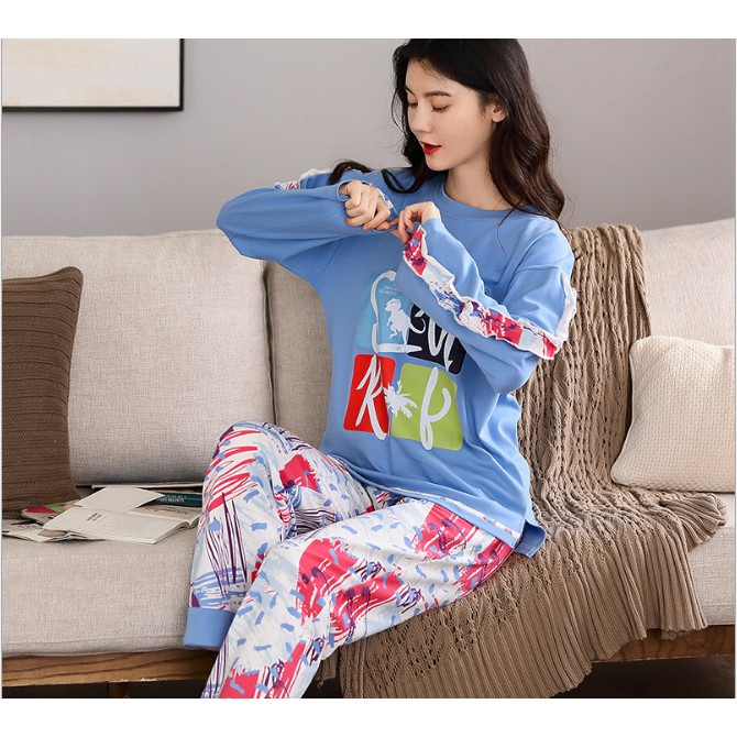 [Hàng loại 1] Bộ mặc nhà nữ cotton cao cấp dài tay (ảnh + Video thật) | BigBuy360 - bigbuy360.vn