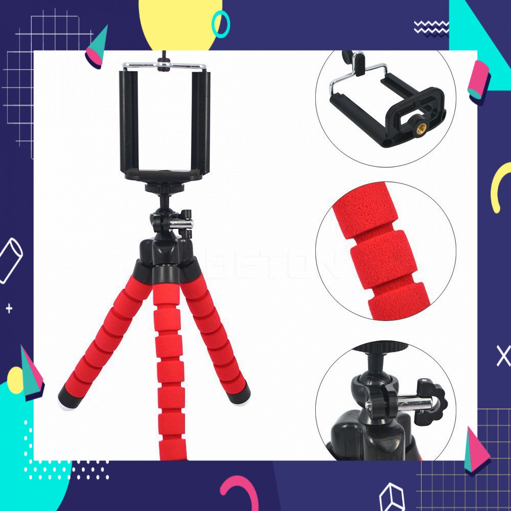 Tripod Bạch Tuộc 3 Chân Để Điện Thoại Để Bàn, Cầm Tay, Tặng Kèm Kẹp Điện Thoại