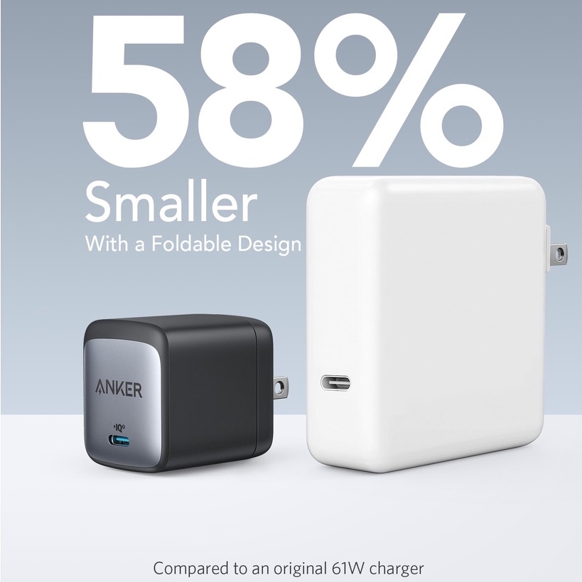 Sạc Anker 65w GaN A2663 Kèm Cáp C to C 100w A8856 Dài 1.8m Sạc Nhanh Điện Thoại Laptop Máy Tính Bảng