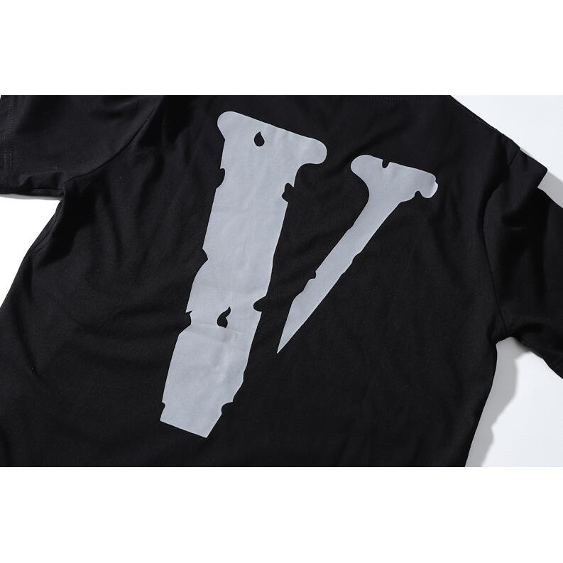 Áo Thun Tay Ngắn In Chữ Vlone Mạnh Mẽ Sành Điệu