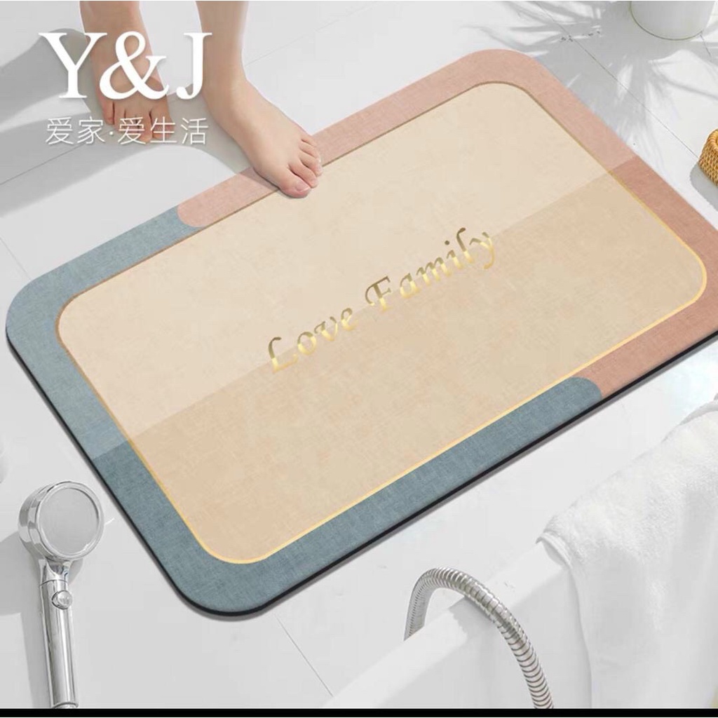 Thảm lau chân silicon, Hút Nước Siêu Thấm, Chất Liệu Chống Trơn Trượt