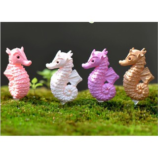Combo 04 mô hình cá ngựa trang trí bể thủy sinh, tiểu cảnh, móc chìa khóa, DIY