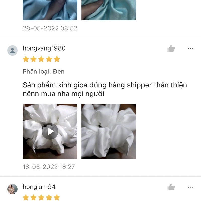 Set 4 Scrunchies Handmade Bigsize 4 màu cơ bản vải lụa( tặng hộp )