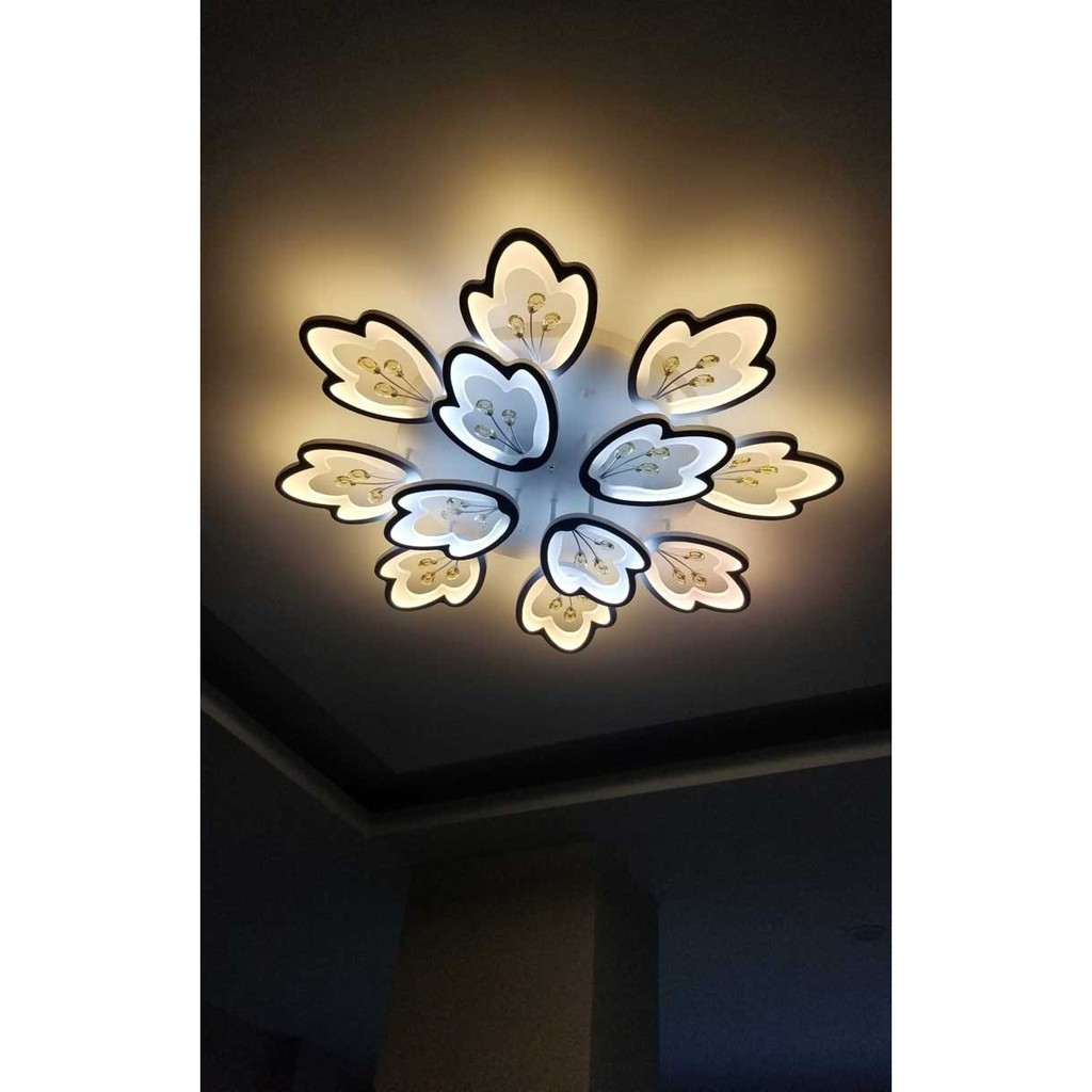 Đèn Ốp Trần Led Hoa Mai 12 Cánh-Có Điều Khiển-Bảo Hành 2 Năm