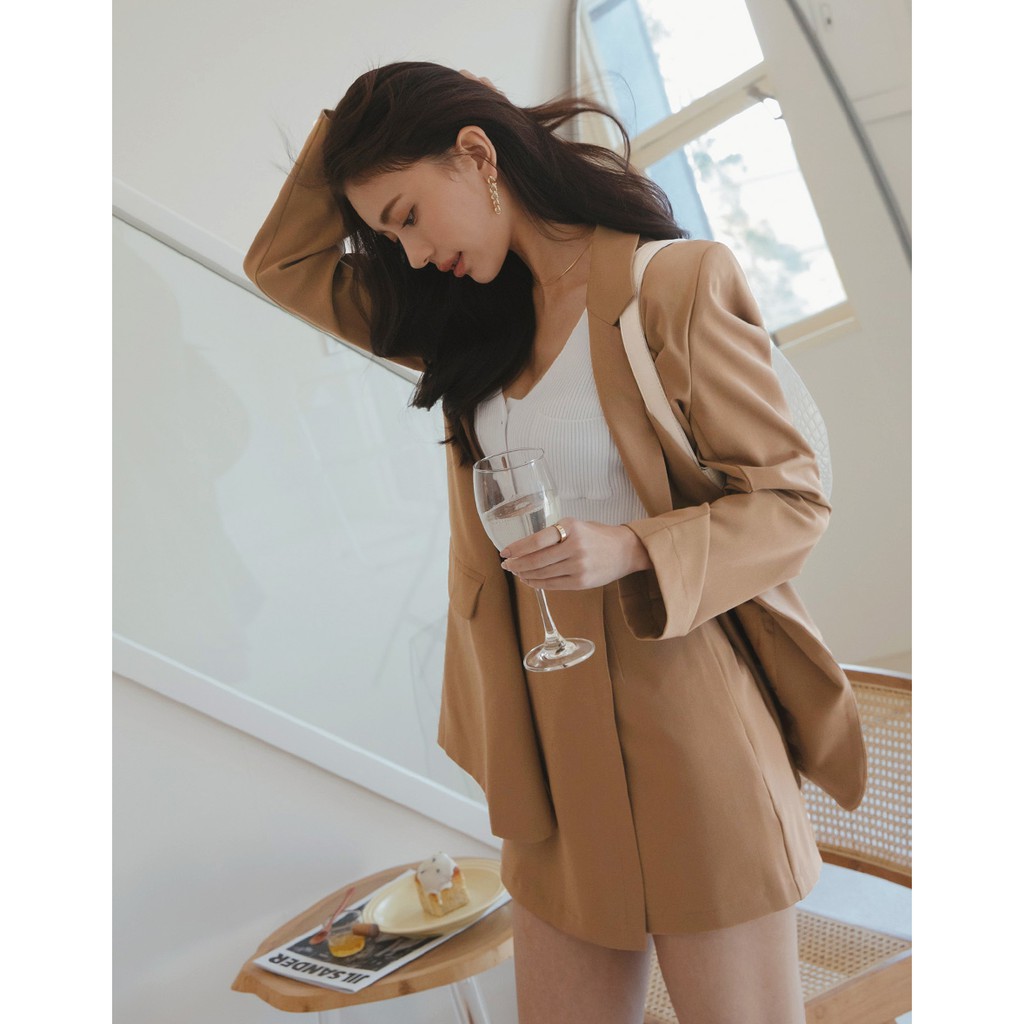 Áo khoác blazer hàn quốc có độn vai nữ Air Space 2111826001 | BigBuy360 - bigbuy360.vn