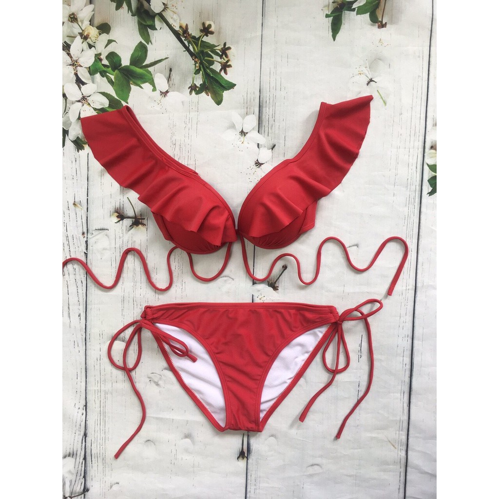 Bikini 2 mảnh cúp ngực bèo cánh tiên (nhiều màu)