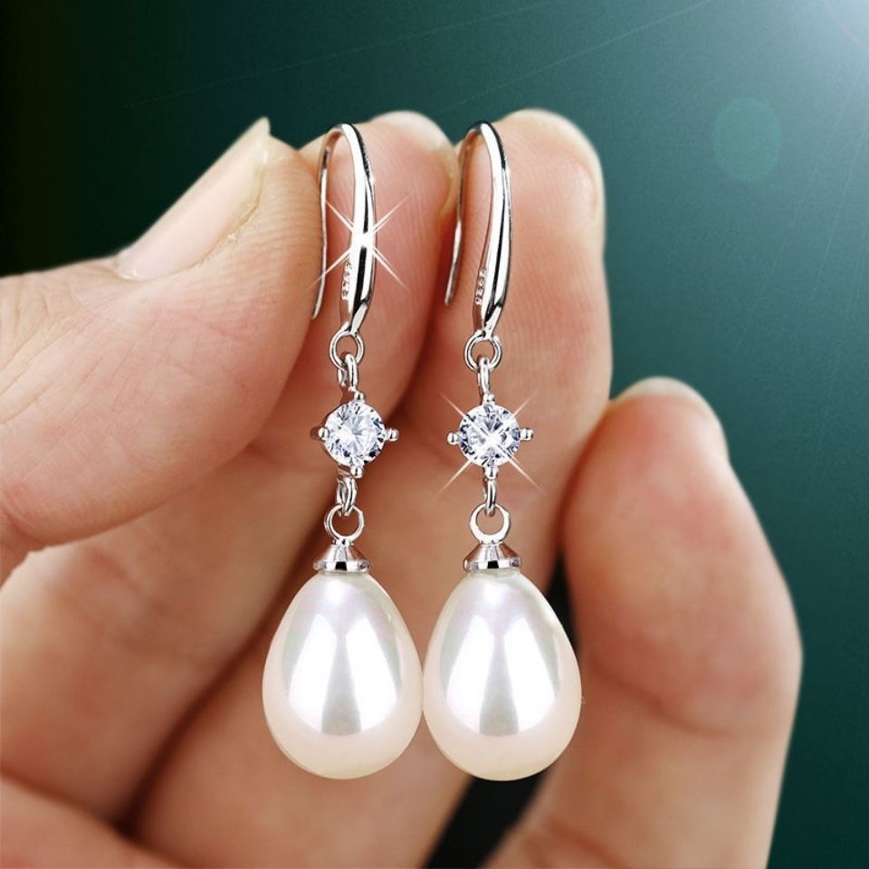 Bông Tai Ngọc Trai Giọt Nước Thời Trang Hàn Quốc