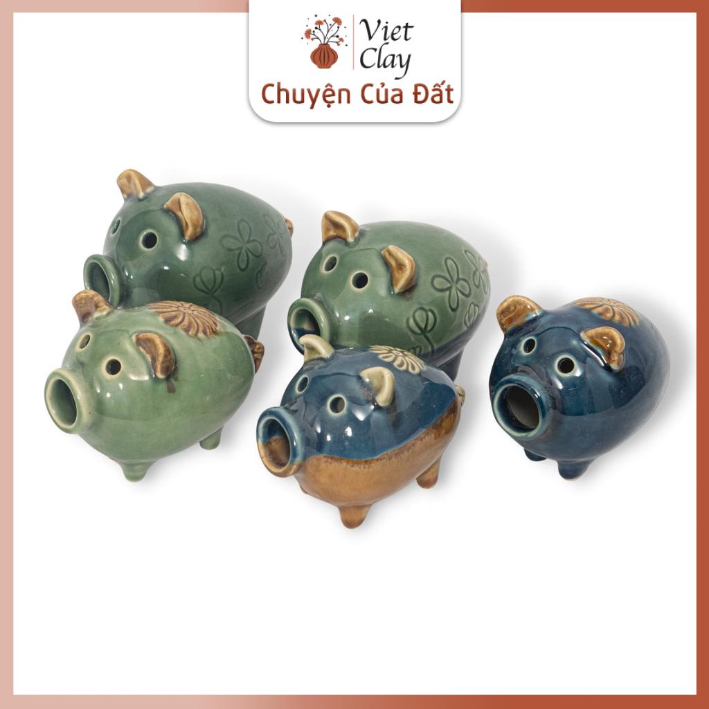 Tượng Heo Gốm Sứ Trang Trí Bàn Làm Việc | Decor Phòng Khách | Phong Thủy | Thủy Sinh Tiểu Cảnh