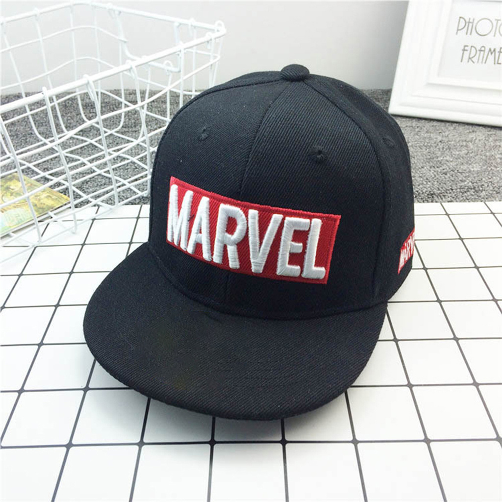 MARVEL Mũ Snapback Hoạ Tiết Thêu Phong Cách Hip-Hop Cho Bé