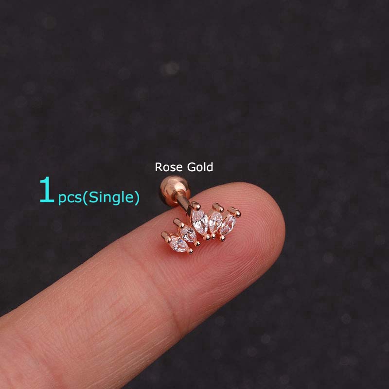 Khuyên Tai Hình Vương Miện Dài 6mm