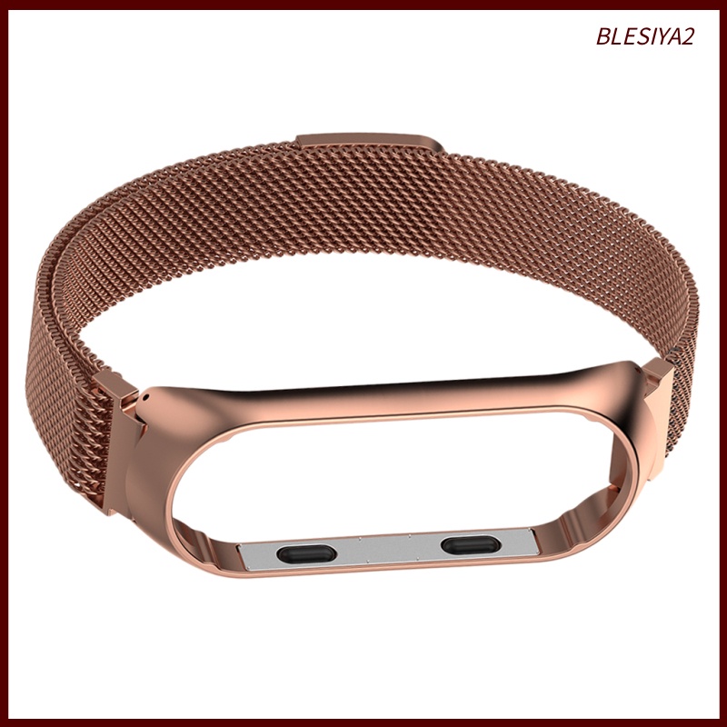 [BLESIYA2]For   Mi Band 3/4 Smart Bracelet Watch Band Strap Metal Wrist Black