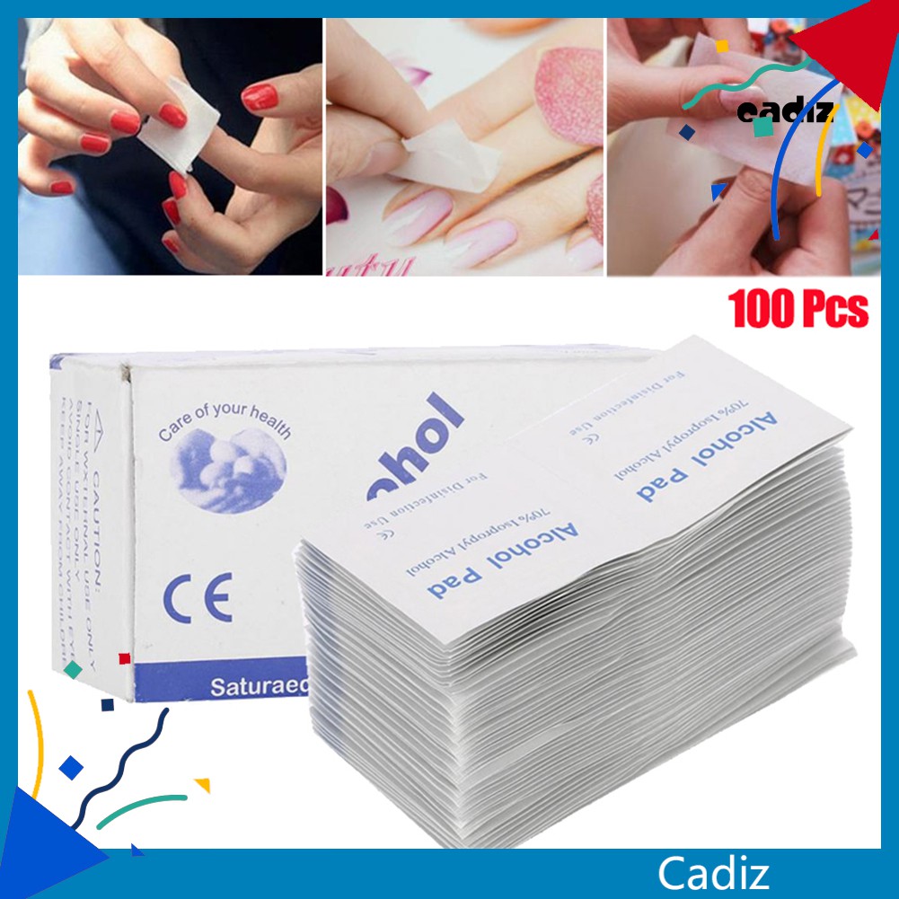 Bộ 100 miếng bông cotton cồn dùng tẩy sơn móng tay / dán điện thoại