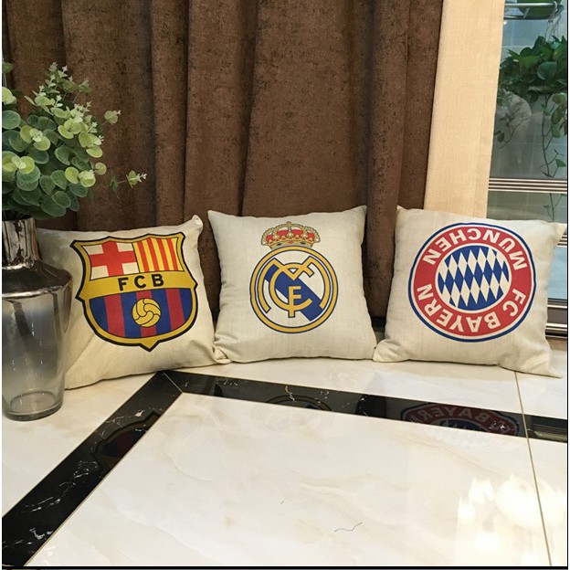 Gối ôm logo đội bóng Mu - RealMadrid - Chelsea - Barcalona - Arsenal - Liverpool