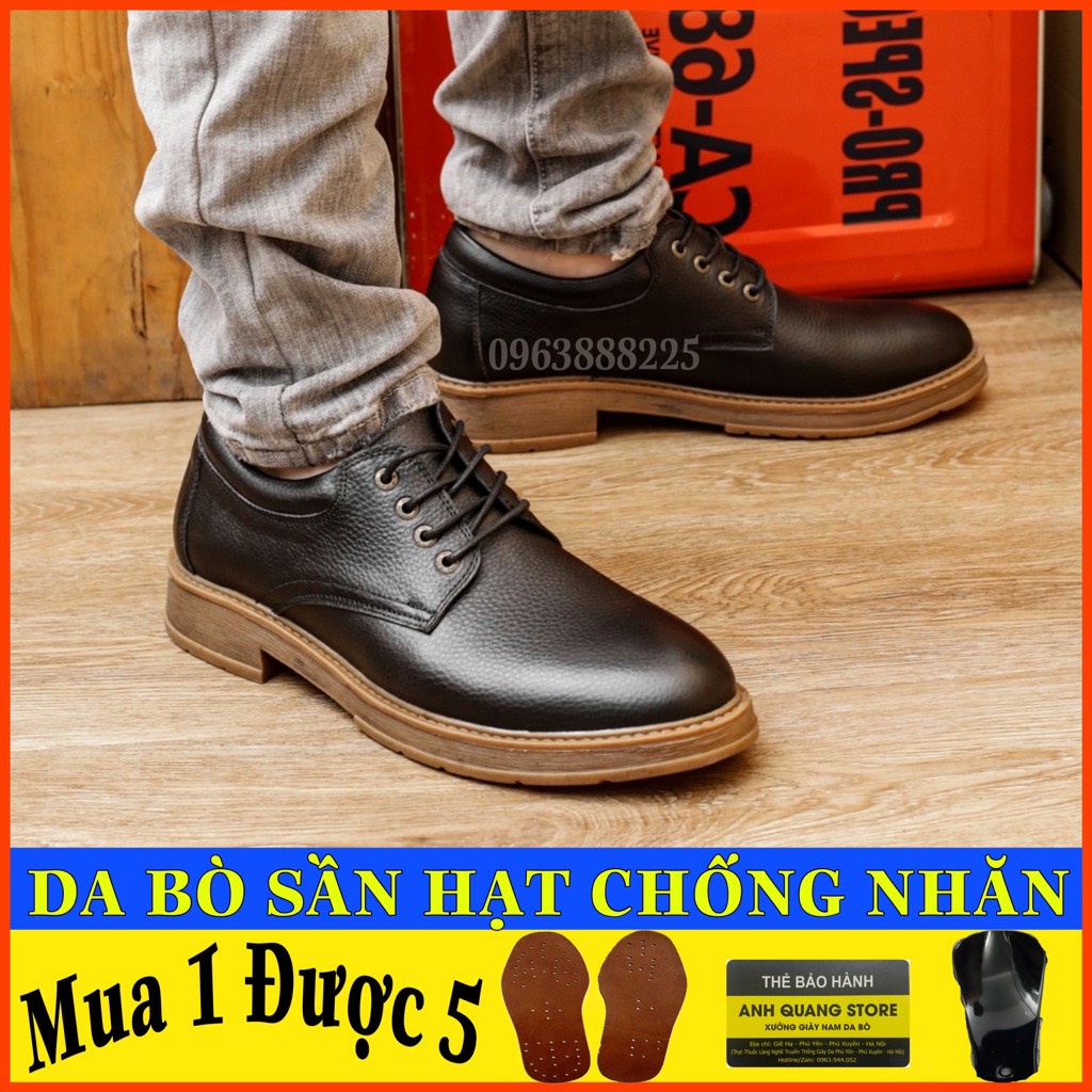 Giày da nam cao cấp chất liệu da bò nubuck cực phẩm phong cách bụi bặm nam tính Dr024