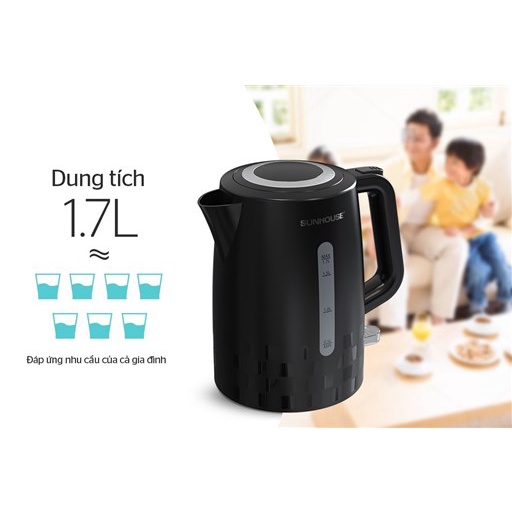 Bình đun nước siêu tốc 1.7 lít Sunhouse Mama SHD1306- Bảo hành chính hãng 12 tháng toàn quốc