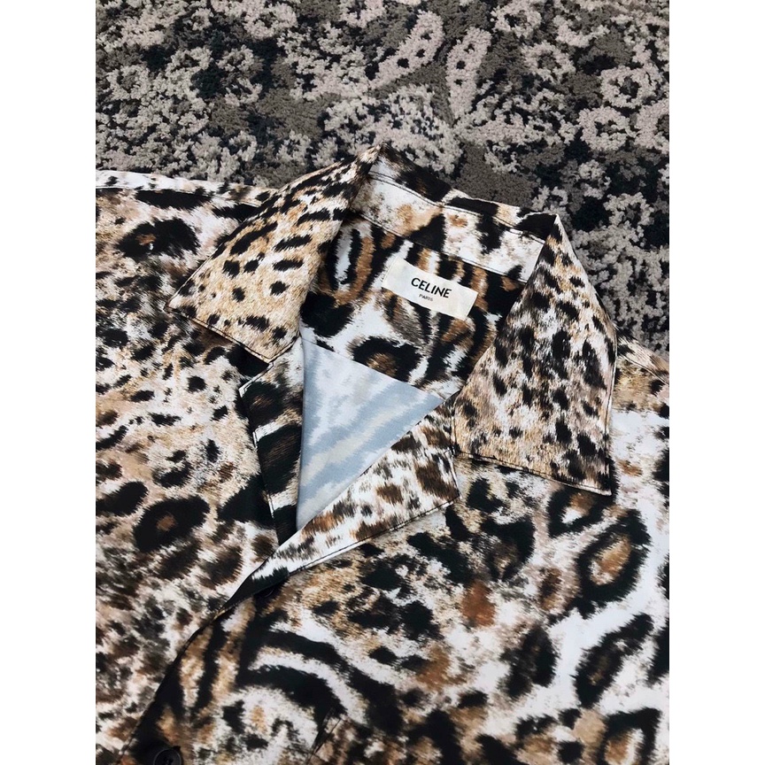 Áo sơ mi nam FLEX Fullbox hình, vải lụa thoáng mát, mềm mịn, không nhăn, thấm hút | Áo sơ mi nam da báo