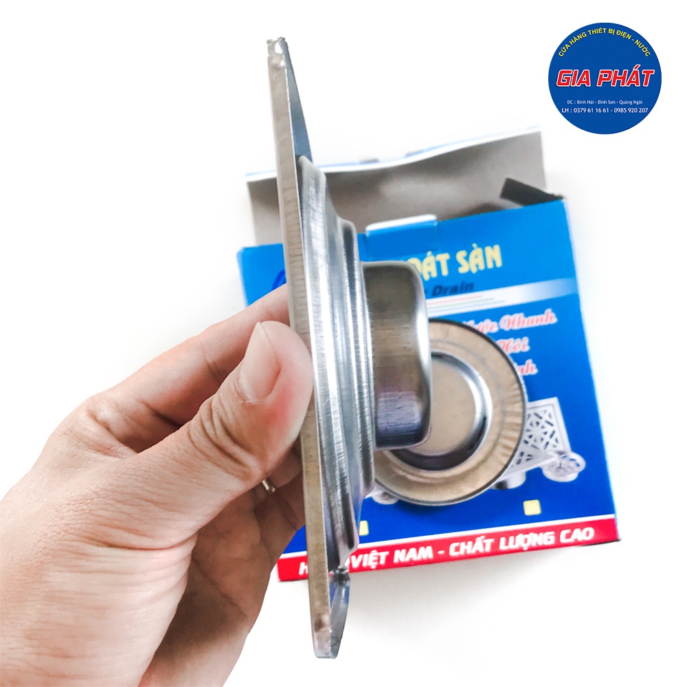 Phiễu thoát sàn - Phiễu lọc rác - Chống hôi - Inox 304 - 15x15 Phi 60-  Phi 90
