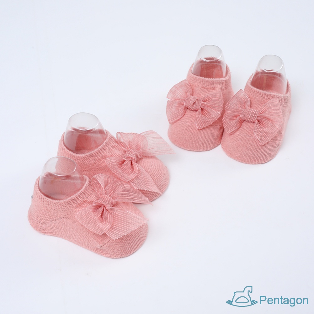 Set 2 Đôi Tất Thuyền Mềm Mại Màu Trơn Chống Trượt Thời Trang Xuân Hè Cho Bé Gái 0-3 Tuổi