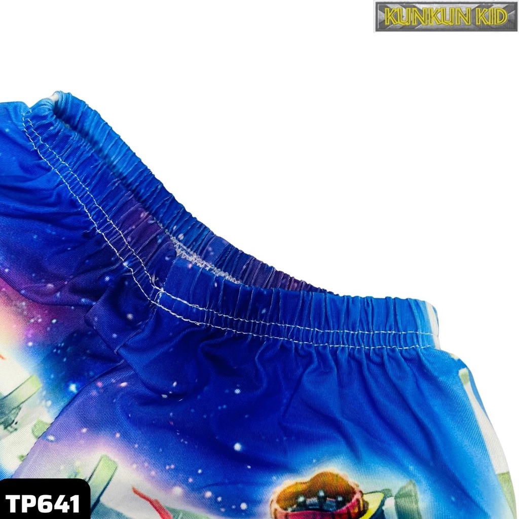 Quần áo trẻ em KunKun Kid TP641 in 3d cộc tay hình người máy tobot size đại từ 10-40kg thun lạnh cao cấp