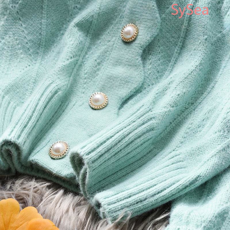 Áo Cardigan Dệt Kim Màu Sắc Ngọc Trai Phong Cách Hàn Quốc Cho Nữ