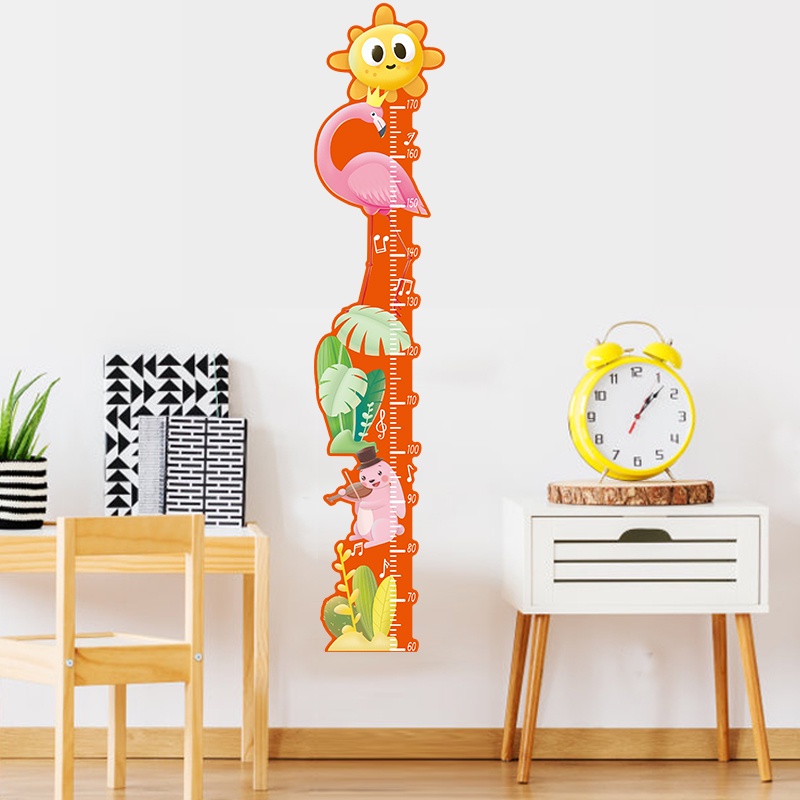 Decal dán tường 3D thước đo chiều cao cho bé