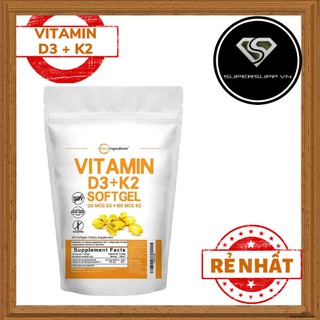 Micro Ingredients D3 + K2 300 viên - Viên uống Vitamin giúp xương khớp chắc khoẻ