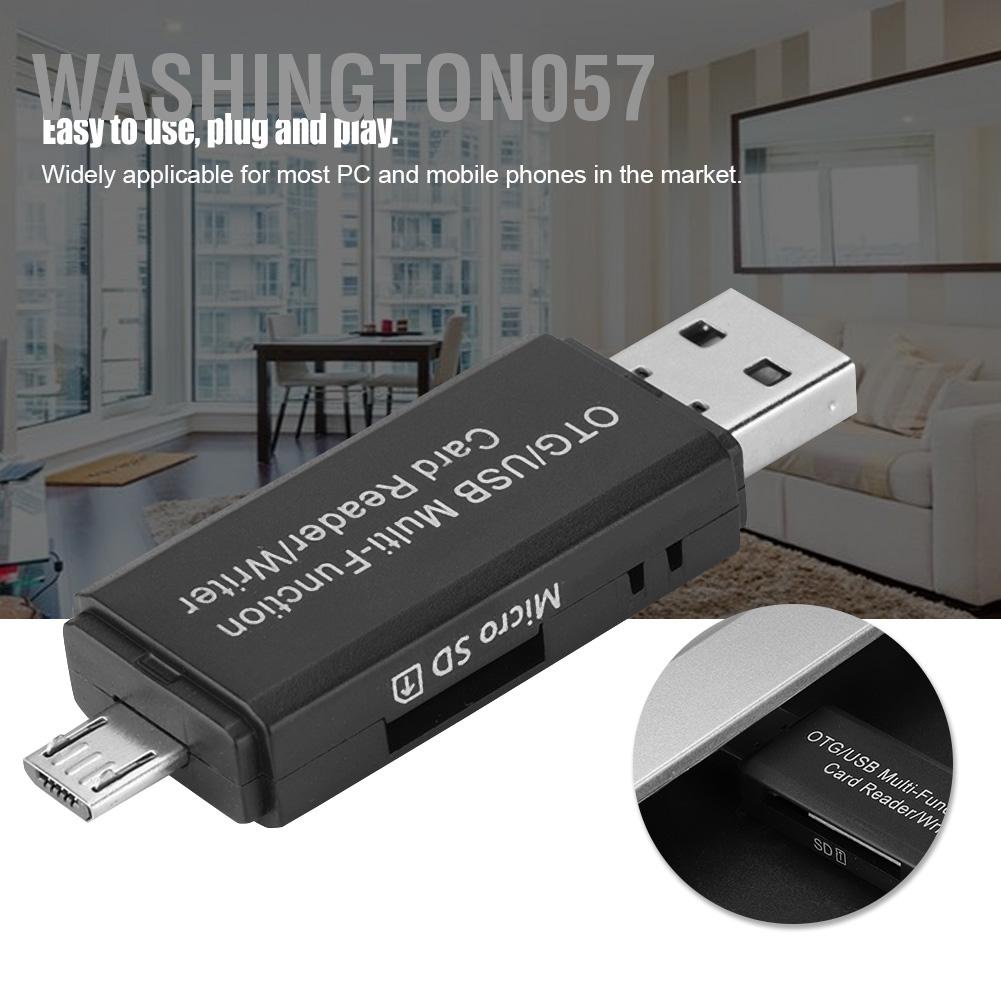 Có thể bán buôn Đầu Đọc Thẻ Nhớ Đa Năng Washington057 OTG/USB Cho Điện Thoại Micro SD/SD/TF PC Hàng giao ngay