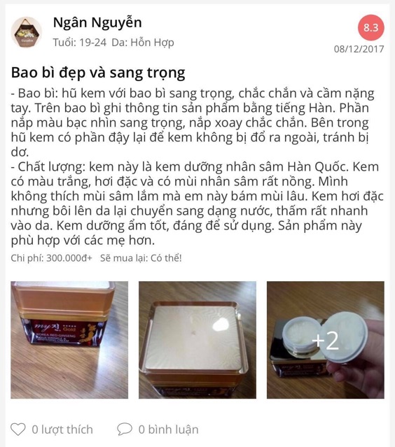 💗Kem dưỡng sâm đỏ Samsung My Gold💗