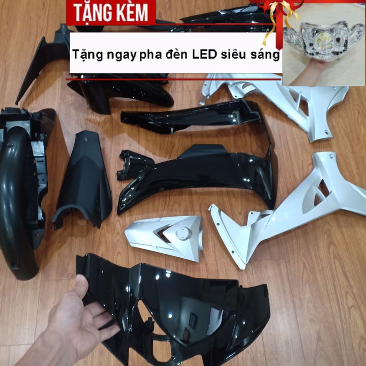 Bộ dàn áo Loại Phanh Đĩa  xe SIRIUS đời 2005 đến 2018 nhựa nguyên sinh ABS cao cấp màu ĐEN