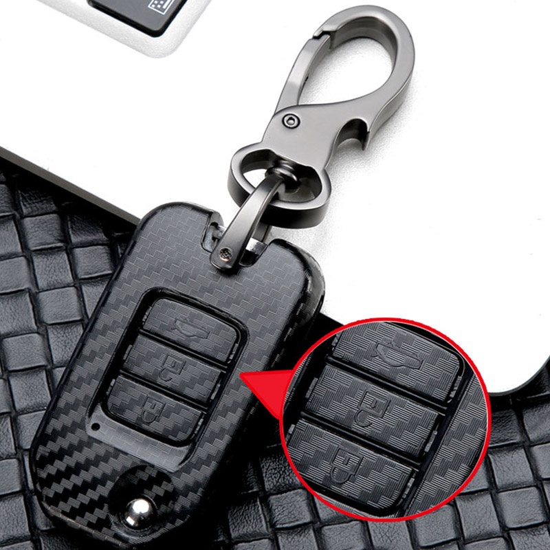 Ốp Bảo Vệ Chìa Khóa Xe Hơi Bằng Sợi Carbon Chất Lượng Cao Cho Honda All-New City/CRV/Accord/Civic 2016-2021/Jazz/HRV/CRV/BRV 2014-2021