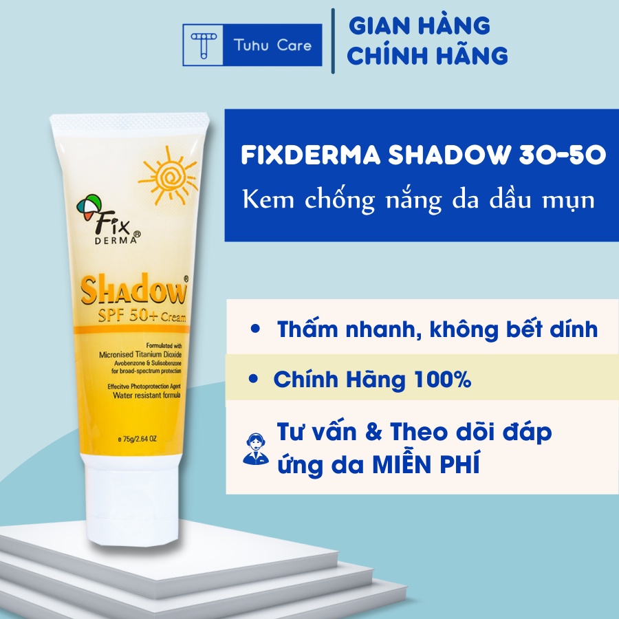 Kem chống nắng Fixderma chính hãng, không nhờn, không bết dính, không trôi, an toàn cho da