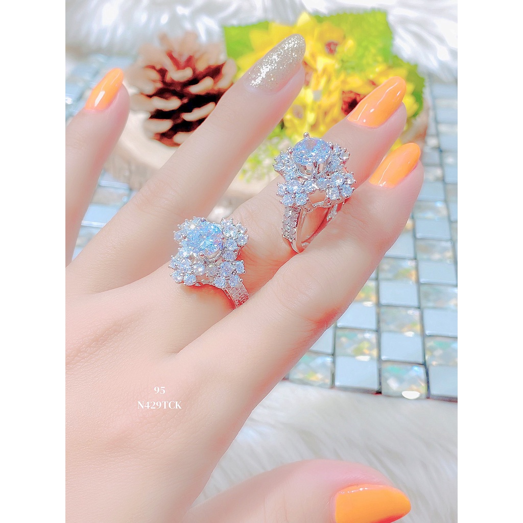 Nhẫn nữ đính xoàn mạ vàng - xi kim cao cấp (giá tốt nhất) N429