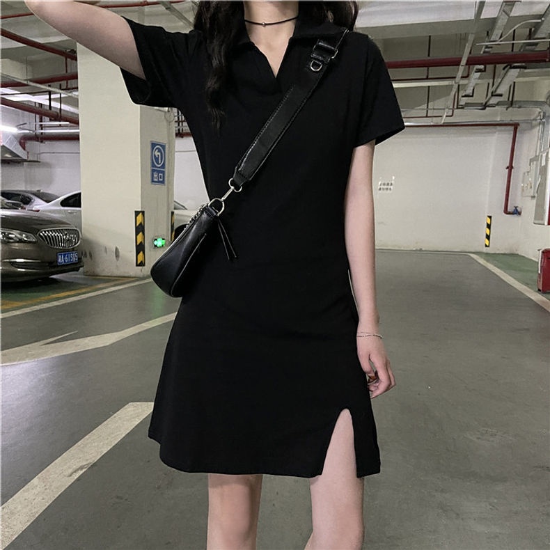 Đầm Đen Tay Ngắn Cổ Chữ V Thời Trang Cho Nữ đầm NZ-LYQ-21