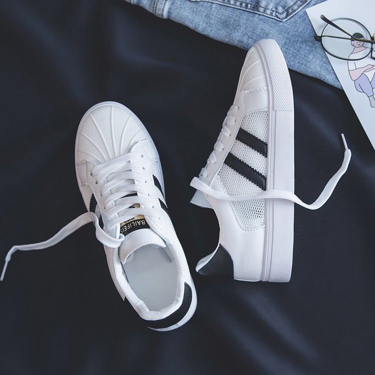 XẢ KHO (S99) Giầy thể thao nữ phối lưới 2 kẻ đen (mã 577)