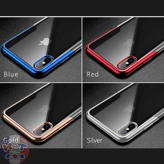 Ốp lưng dẻo trong suốt viền màu Baseus Shining Case cho Iphone XS Max/ XR/ XS/ X