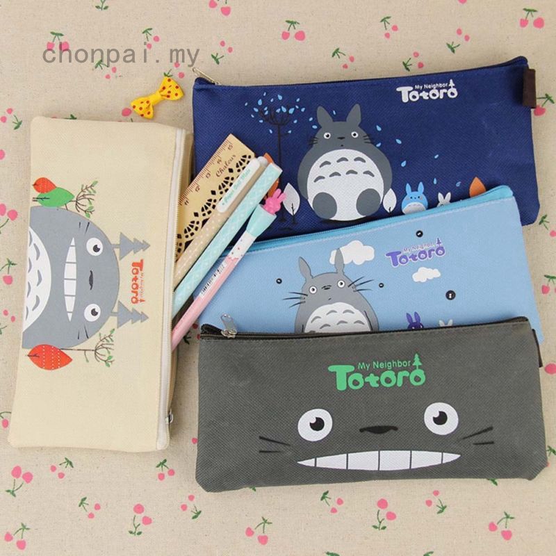 Túi vải canvas đựng bút - Túi đựng bút vải canvas Totoro đáng yêu