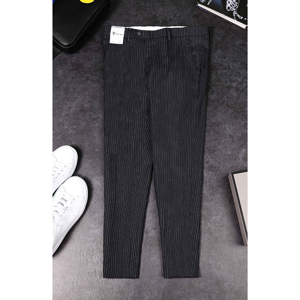 Quần Âu Nam Kiểu Dáng Baggy MG Chất Liệu Cotton Co Giãn Nhẹ, Họa Tiết Kẻ Sọc
