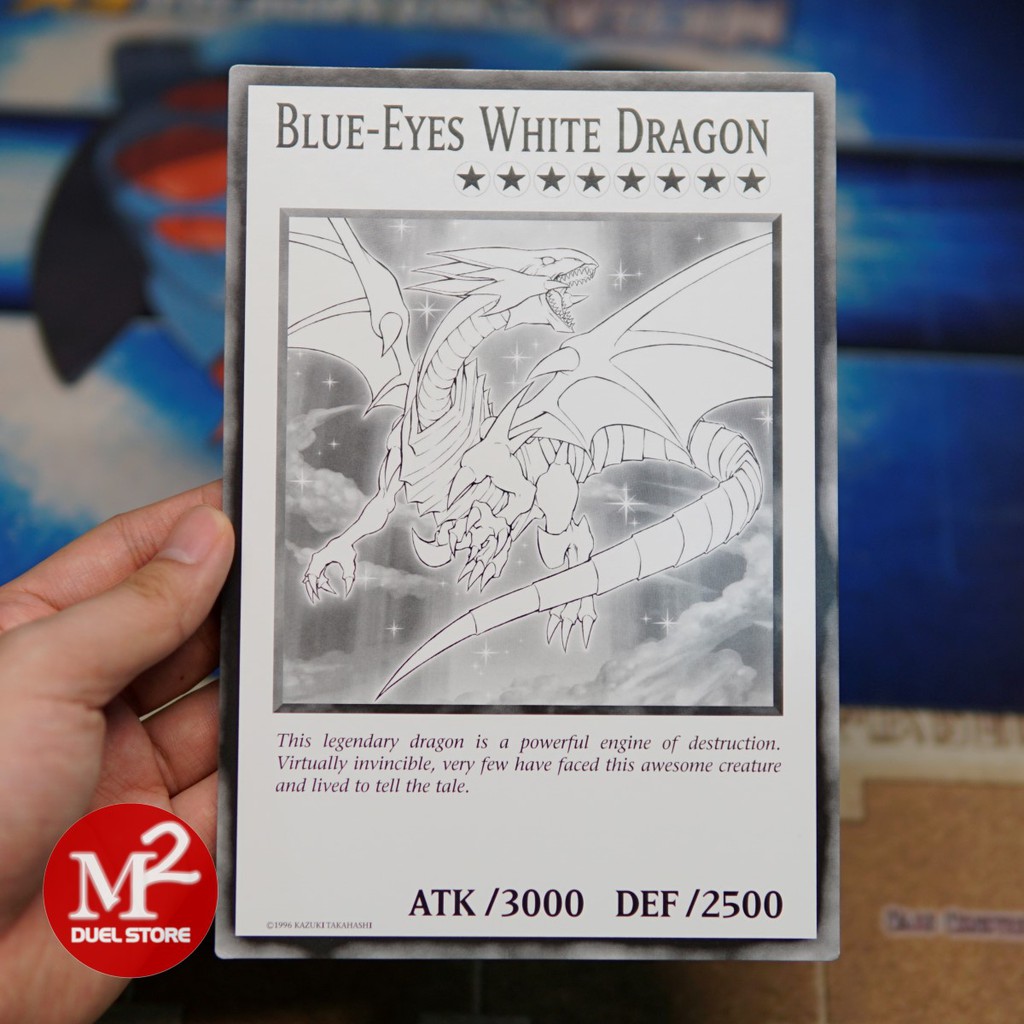 Thẻ bài yugioh DUOV - Blue Eyes White Dragon - Oversized Card (hiếm gặp có damage nhẹ ở góc, cạnh)
