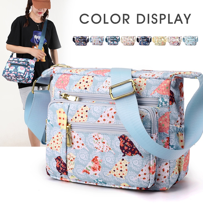 Túi Đeo Chéo Vải Canvas In Họa Tiết Phong Cách Trung Hoa Cho Nữ