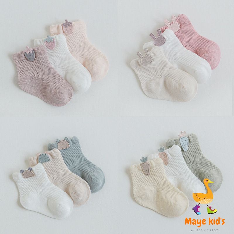 Set 3 tất lưới cho bé nhiều màu cực xinh phối hình ngộ nghĩnh chính hãng Nemo Baby cho bé trai bé gái mới nhất S3TL