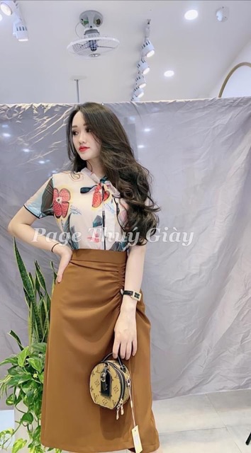 BÁN SỈ CHÂN VÁY RÚM 2 MÀU ĐEN VÀ NÂU CHO NỮ | BigBuy360 - bigbuy360.vn