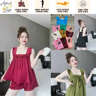 Đồ ngủ nữ,cánh tiên sexy Lụa Satin cao cấp mềm mại xinh xắn < 65KG, nhiều màu, che tên kín đáo