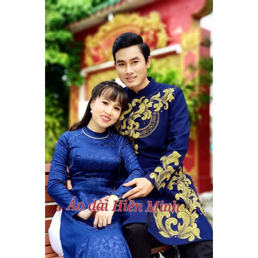 Áo Dài Nam Họa Tiết Vẽ Tay Cao Cấp