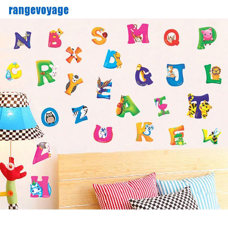 (Hàng Mới Về) Sticker Dán Tường Chữ Az Bằng Nhựa Pvc Trang Trí