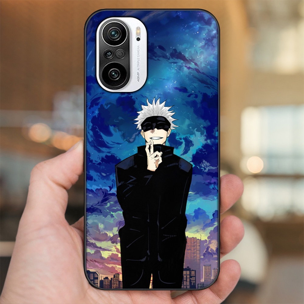 Ốp lưng Xiaomi K40 viền đen in hình Satoru Jujutsu Kaisen