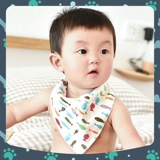khăn yếm tam giác cotton có cúc bấm cho bé, yếm trẻ em sơ sinh bé trai, gái 2 lớp quàng cổ