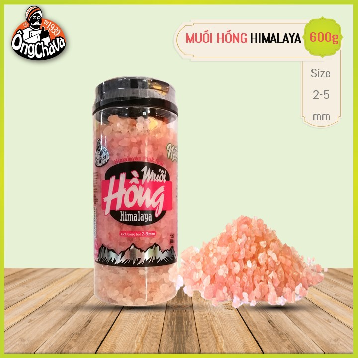 Muối Hồng Himalaya 600g (Size 2-5mm) Ông Chà Và-Dạng Hũ-Himalayan Pink Salt